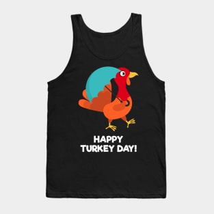 Happy Turkey Day With Umbrella Tank Top